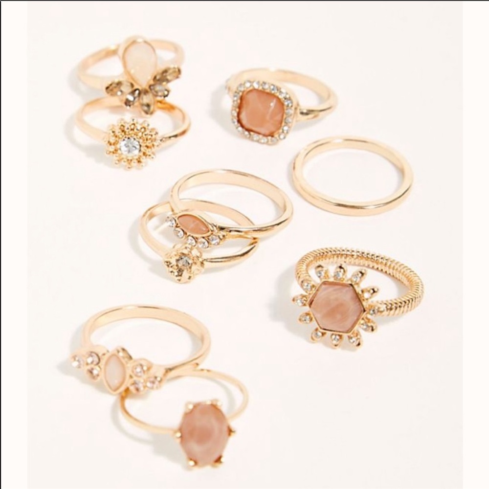 Free People mix it up pretty in pink ring set - Picture 2 of 2